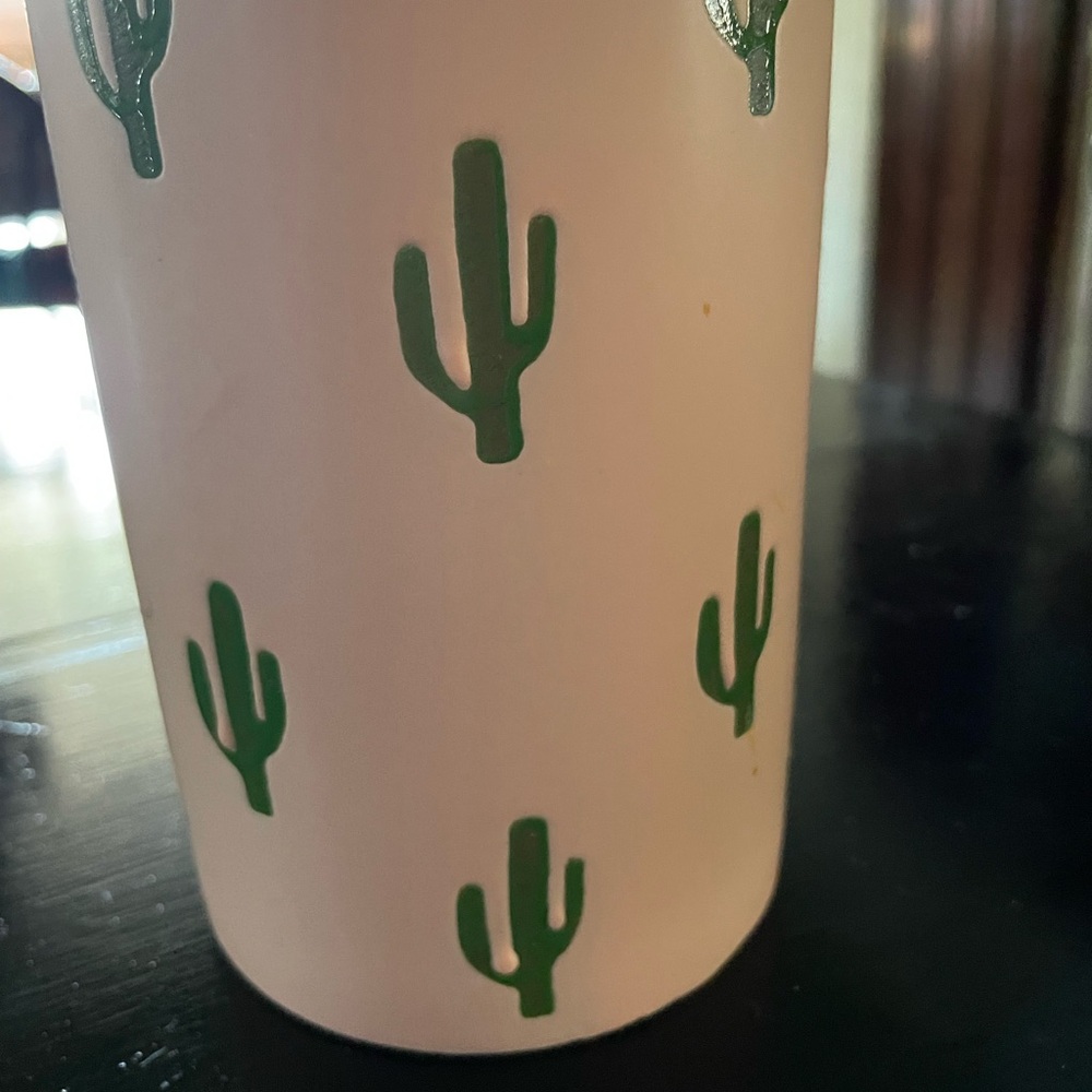 Clay vase with cactus print - New - Picture 2 of 2